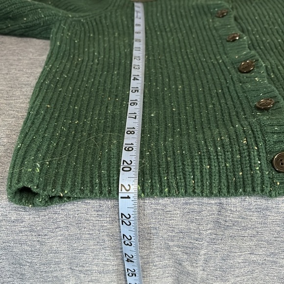 Talbots Women’s Size Large Green with White Flecks Button Down Cardigan Sweater - Picture 5 of 7